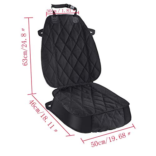 Pet Deluxe Thick Front Car Seat Cover for Car and SUV Waterproof Nonslip Seat Covers for Pet Dogs and Cats Black (2 pack)