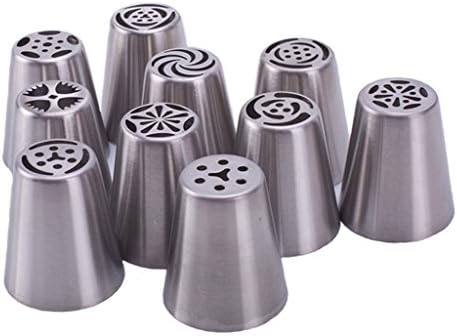 10 pcs/set Russian Icing Piping Nozzles Cake Decoration Tips Home Baking DIY Tool Tulip Rose Nozzle Tip