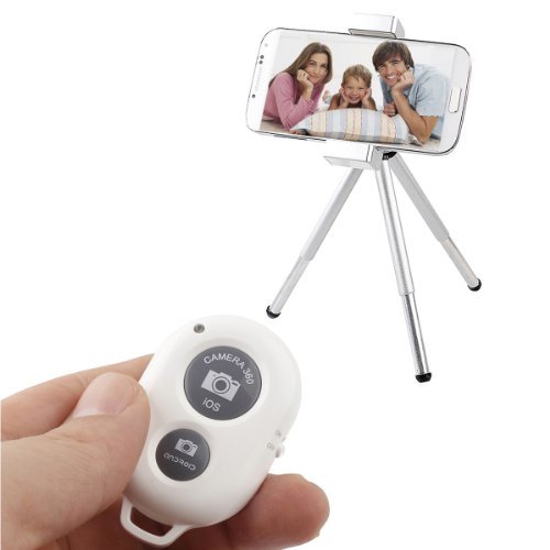Bluetooth Wireless Remote Control Camera Shutter Release Self Timer for Iphone 5 5s 5c 4s 4, Ipad 5 4 3 Ipad Air Mini, Samsung Galaxy S4 S3 Note 3 2, Android Phone (White)