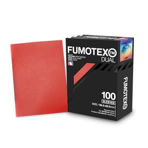 FUMOTEX DUAL SLEEVE (フモテックス デュアル スリーブ) 100枚入 トレーディングカード エンボス加工 高透過性クリア レッドアネモネ