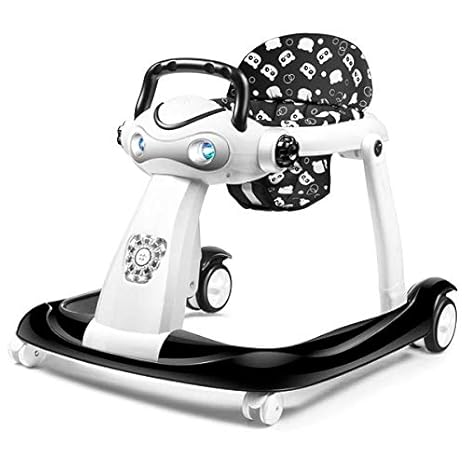 Baybee 2in1 Twist Baby Walker Round Kids Walker for Babies Cycle with Adjustable Height and Musical Toy Bar Rattles and Toys Ultra Soft Seat-Activity Walker for Kids Wheel 6 Months to 2 Years (Black)