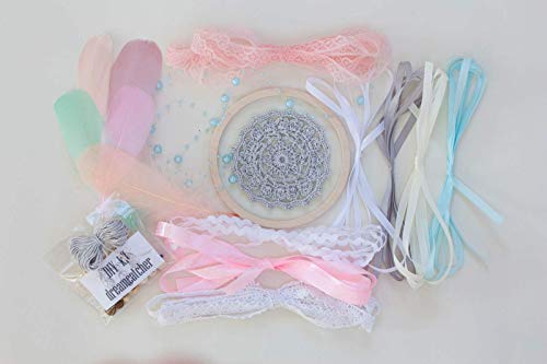 DIY Dreamcatcher Kit Boho Kids Craft Kit Doily Dream Catcher 4.8`/12 cm diameter Birthday Party Activity Bridal Shower Favour
