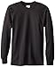 Soffe Big Boys' Long Cotton Sleeve T-Shirt, Black, Small