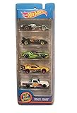 Hot Wheels 2017 Track Stars 5-Pack ~ Epic Fast, Quick n' SIK, Street Shaker, Time Tracker, Circle Trucker (All Part of The HW Racing Team)