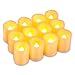 Kohree Flameless Battery Operated LED Pillar Candles Unscented Ivory Votive Timer Candles Daily Auto On Off, Amber Yellow Flame(12 Set)
