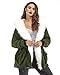 Roiii Women Thicken Warm Winter Coat Hood Parka Overcoat Long Jacket Outwear,Amry Green,XX-Large