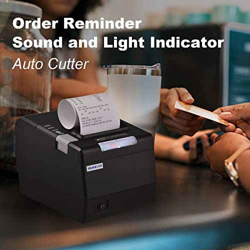 RONGTA 80mm Thermal Receipt Printer for Restaurant Kitchen, POS Printer with Auto Cutter, USB
