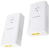 NETGEAR Powerline Ethernet Adapter Kit PLP2000, 2 Pack, 2000 Mbps | Ethernet through Power Outlet, Easy Set Up, Integrated Socket, Compatible With All Internet Plans, 2 Ethernet Ports