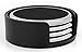COMFORTENA Leather Holder for Regal Drink Coasters Set | Decorative Organizer for the 4-Piece Silicone Coaster with Gold or Silver Metal Ring, Absorbent Felt Pads | Drinks Accessories in Elegant Black