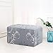 TIKAMI Printed Ottoman Covers Stretch Rectangle Storage Footstool Protector Removable Oversized Footrest Slipcover(Gray Pattern)