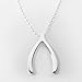Dainty Silver Wishbone Necklace Premium Quality Wishbone Jewelry Necklace With Brilliant Finish, 3/4