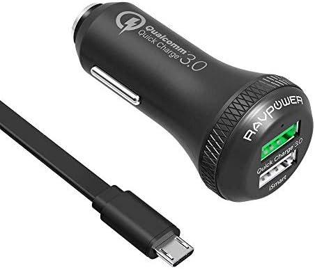 Ravpower Rp Vc007 Bk Qc3 0 36w Dual Port Usb Car Charger Black