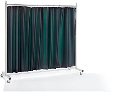 QUIPO PREMIUM welder's screen, mobile, with tarp curtain, dark green, WxH 2100 x 2100 mm, 1-part.