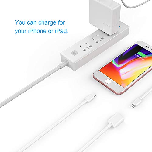 EMATETEK Extension Cable Female to Male Port Transfer Audio Video Data and Charging. 1PCS 3Feet White Extender Connector Cable Made of PVC.