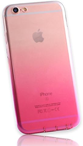 Iphone 7 Case, Clear Soft Tpu Gradient Color Phone Back Cover Shockproof for iphone 7 4.7 inch (PINK)