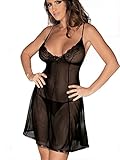 Women Outfits Halter Lingerie Nightwear Lace Top Babydoll X-Large