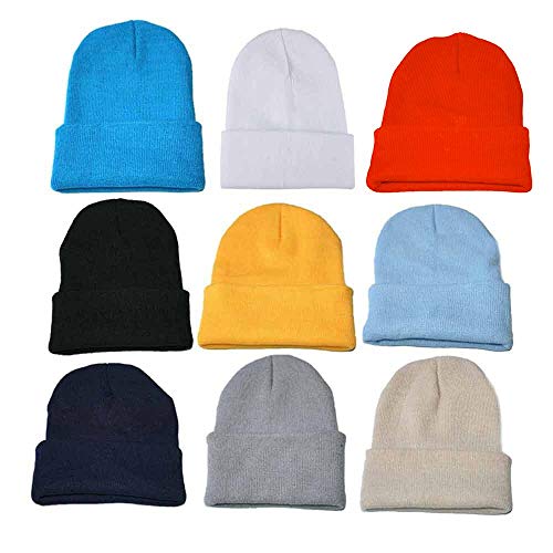 Knit Beanie Hat for Men Women Warm Winter Hats Cuffed Beanies Stretchy Soft Warm Daily Unisex Winter Fisherman Hats