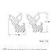 Cute chihuahua stud earrings, silver