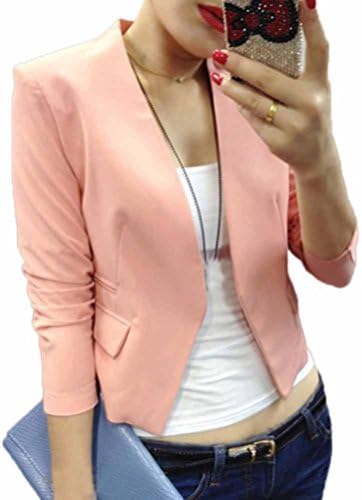Coohole Women's Ladies Formal Long Sleeve Loose Lapel Slim Suit Outwear Blazer Coat Jacket