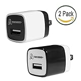 Wall Charger, 2 Pack tekSonic Universal Home Travel USB 1 Amp Wall Charger, AC Power Charging Adapter Plug for iPhone 6, 6 Plus, 5, 5s, 5c, iPad, iPod, Samsung S7, S6, S5, S4, S3, Note, Android