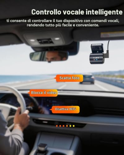 KAWA Mini Dash Cam Front 4K, Hidden Display, Wi-Fi 6 & GPS | 2K HDR,Night Vision,App Control,G-Sensor,Loop Recording,24H Parking Mode,256GB Max