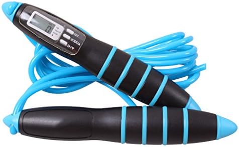 Adjustable Skipping Rope Speed Jump Rope with Non-slip Handle and Jump Counter Calorie for Fitness Workouts Fat Burning Exercises and Boxing