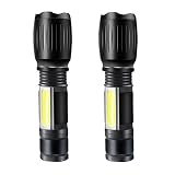 2Pcs Tactical Elite Flashlight with COB LED Lantern Flash Light Zoom 6 Modes and Magnetic Base, Waterproof Taclight Pro Flashlight As seen on tv