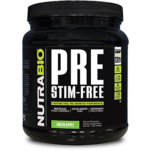 NutraBio PRE Stim Free - Caffeine Free Pre Workout (Green Apple)
