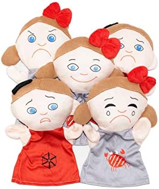 Oerich Emotion Hand Puppets Soft and Cuddly Toys for Children and Adults (Set of 5)