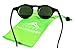 Round Flip up 42mm Django Levante Gafas De Sol Sunglasses (Black/Blue Lens)
