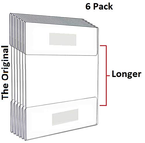 T'z Tagz The Original 6 Pack of Wall Mount 8.5 X 11 or 11 X 8.5 Clear Acrylic Sign Holders with Adhesive, No Drilling