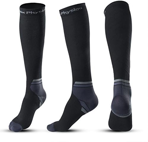 Compression Socks for Men and Women, (20-30mmHg) Graduated Performance Stockings Medical Grade Leg Support and Recovery for Flight,Running Sports Socks Prevent Edema,Suits Nurses,Pregnancy (XL, Grey)