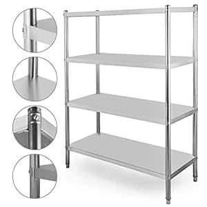 shelving stainless steel storage shelf commercial units duty heavy kitchen tier happybuy unit 400lb garage per office racks
