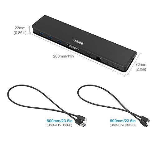 image for UNITEK USB 3.0 Universal Laptop Docking Station, Dual Monitor HDMI and