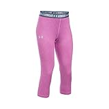Under Armour Girls' HeatGear Armour Printed Capri, Verve Violet (723), Youth Large
