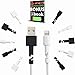 Cord Saver for Apple Lightning Cables – 3 Pairs of White and 3 Pairs of Black Cable Protectors for Chargers - iPhone, iPad, and iPod USB Cords Sleeves