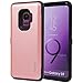 Galaxy S9, SKINU [Galaxy S9 Wallet Case] Galaxy S9 Charger Dual Layer Hidden Credit [S9 Card Case] Holder ID Slot Card Case with Inner USB Type C Adapter and Mirror for Galaxy S9 (2018) - Rose Gold
