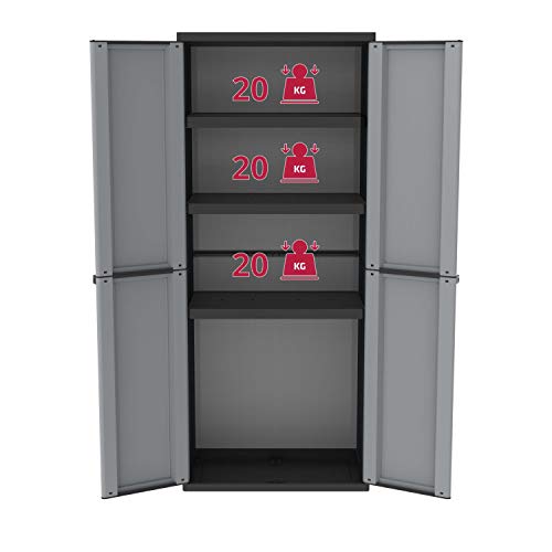 Kreher Kunststoffschrank Set: Universalschrank und Beistellschrank. Maße Universalschrank BxTxH ca. 68 x 37,5 x 163,5 cm… – Bild 4
