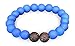 Mana Vibes Kids Beaded Bracelet for Kids, Silicone and Lava Rock Beads (Blue)