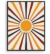 Mid Century Modern Wall Art Sun - By Haus and Hues | Boho Posters and Prints Wall Art Mid Century...