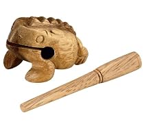 Nino Percussion NINO517 Extra Small Wood Frog Guiro, Natural Finish
