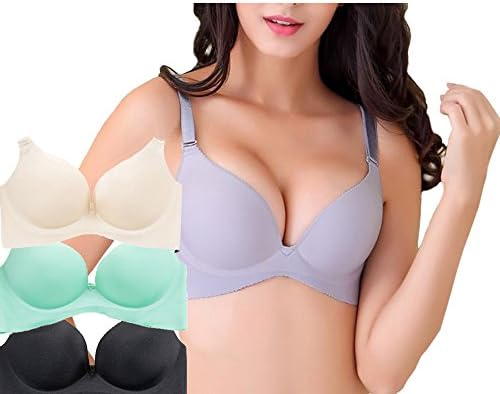 Tomas Marshal Women Bra Everyday Bra Basic Bra Comfort Bra Lightly Padded Bra Plunge Demi Bra t shirt Bra (36B, Gray)