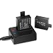 Victure 2PCS Pack Action Camera Batteries 1050mAh Rechargeable Dual USB Battery Charger APEMAN