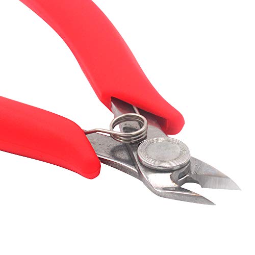 Wire Cutters Flush Cut Pliers, 5 Inches Small Flush Cutter Pro Hand Tool for Electrical Wire Cable Cutting, 2-Pack