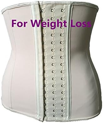 JieFar Women's Latex Underbust Workout Steel Boned Corset Waist Trainer for Weight Loss Sport Body Shaper (XS, Apricot)