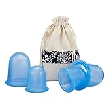 Supersail Silicone 4pcs Cup Set Cupping Therapy for Cellulite Neck Body Massage Suction Cups Therapy 2 Large Size and 2 Medium Size
