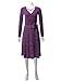 JayJay Women Casual Caged Neck Long Sleeve Knit Sweater Faux Wrap Dress with Bow Belt