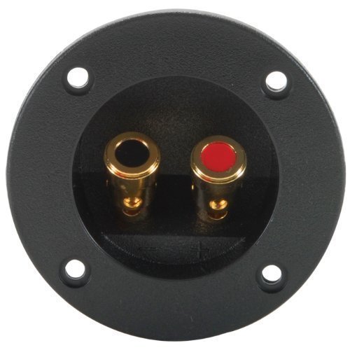Parts Express Round Speaker Terminal 2-7/8 - Inch Gold Spring-Loaded