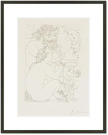 Museum Quality Framed Print of "Sculptor and Model, plate 39 from the Suite Vollard, 1933" by Pablo Picasso