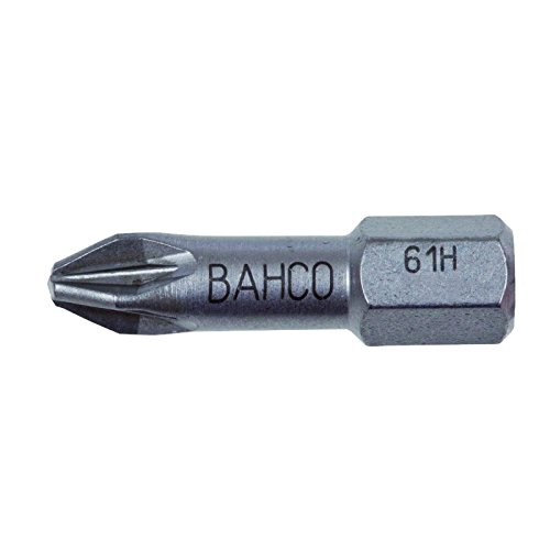 Bahco 61H/PZ2-2P Pz2 Extra Hard Bit for Pozidriv Dry Wall Screws, Grey, 25 mm, 2-Piece